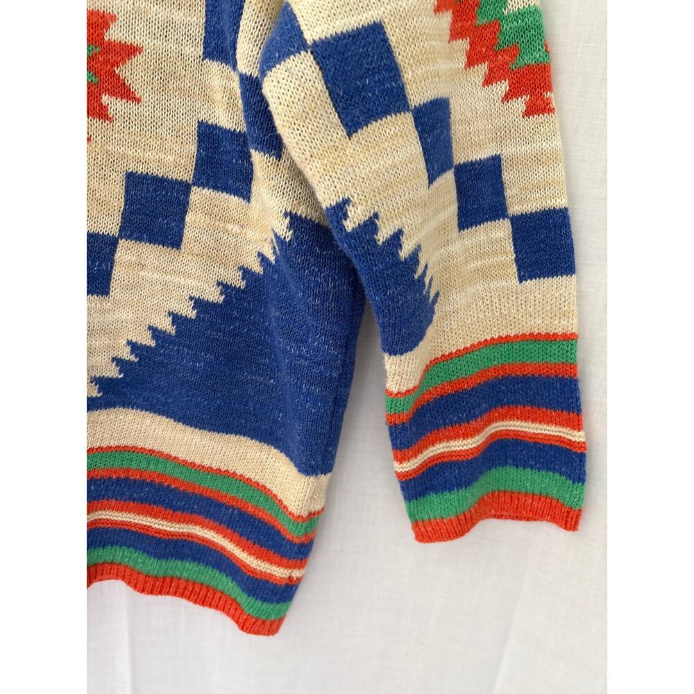 Lauren Ralph Lauren Aztec Print 3/4 Sleeve Pullover Sweater Size Medium - Picture 4 of 5